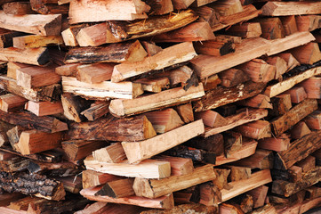 stacking fire wood