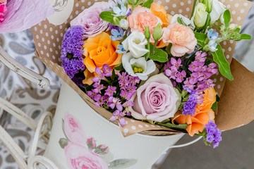 flower market, bright vivid colorful fresh flowers