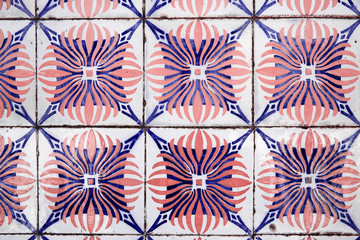 Detail of some typical portuguese tiles