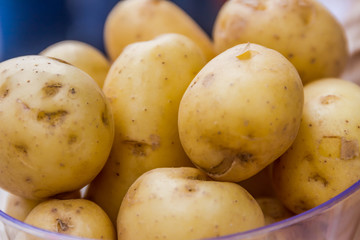 new potatoes ready for cooking, fresh vegeterian food, healthy l