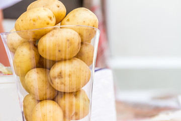 new potatoes ready for cooking, fresh vegeterian food, healthy l