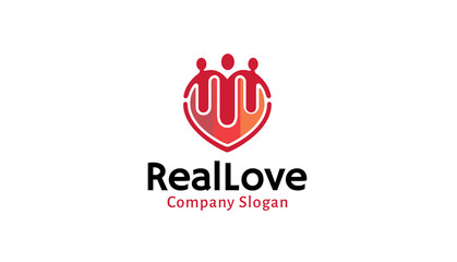 Real Love Logo Design Illustration