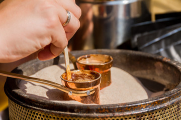 coffee cooking on sand