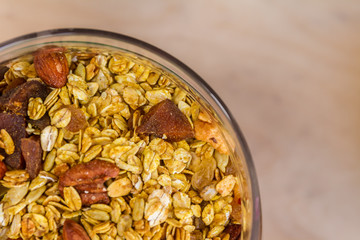 tasty fresh granola in a jar