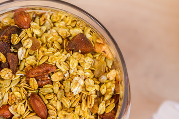 tasty fresh granola in a jar