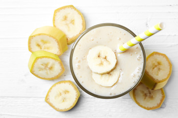 Glas bananen smoothie