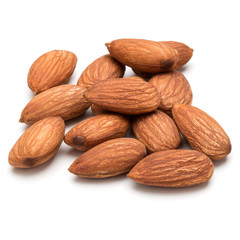 almond nuts isolated on white background close up