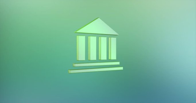 Animated Bank Color 3d Icon Loop Modules for edit with alpha matte

