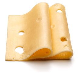 cheese slices isolated on white background cutout