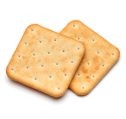 Dry cracker cookies isolated on white background cutout