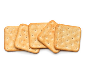 Dry cracker cookies isolated on white background cutout