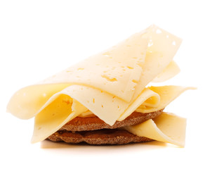 Cheese sandwich isolated on white background cutout