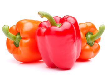 Sweet bell pepper isolated on white background cutout