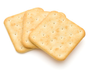 Dry cracker cookies isolated on white background cutout