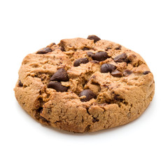 Chocolate cookies isolated on white background cutout