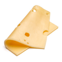 cheese slice isolated on white background cutout