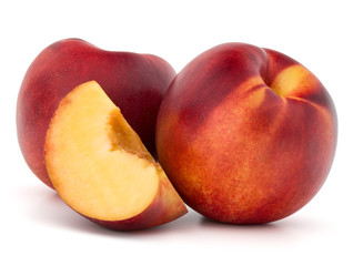 Nectarine fruit isolated on white background close up