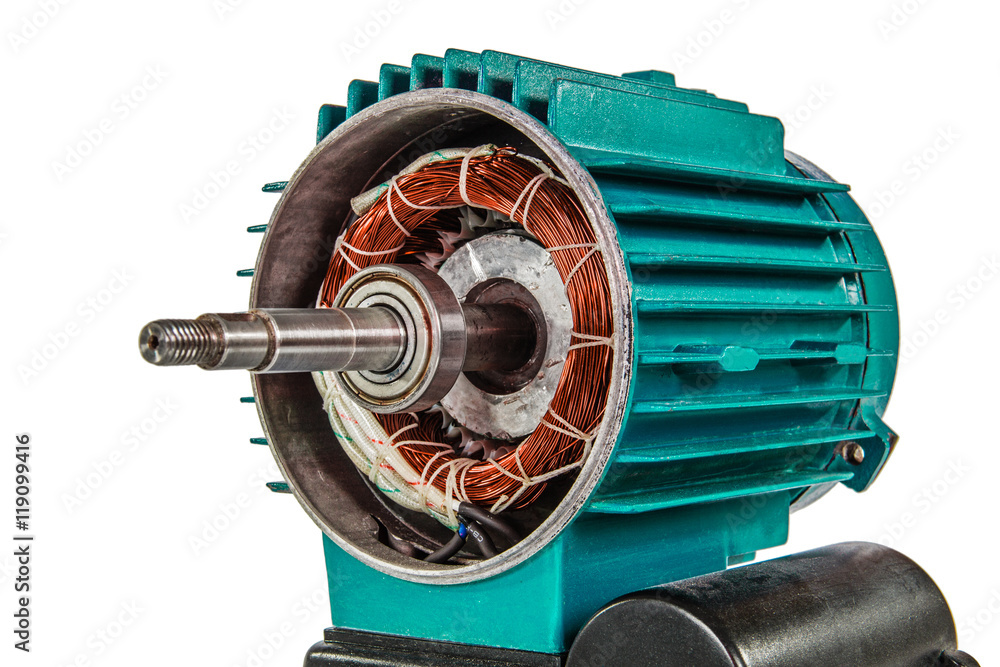 Wall mural electrical motor, isolated on white background