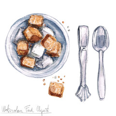 Watercolor Food Clipart - Sugar