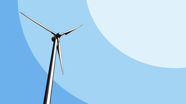 Generic wind turbine, sketch. 3D rendering
