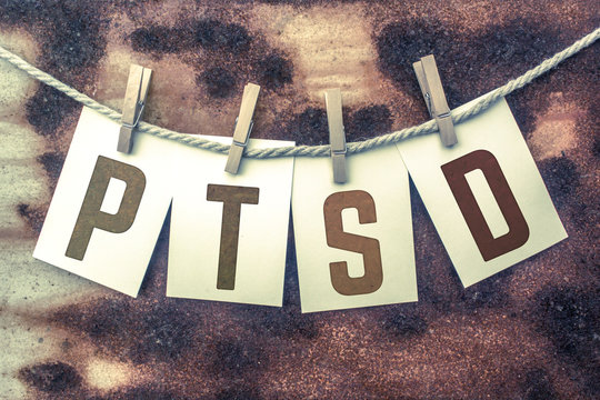 PTSD Concept Pinned Stamped Cards on Twine Theme