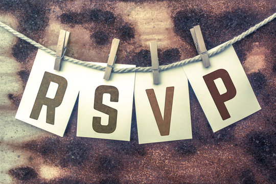 RSVP Concept Pinned Stamped Cards on Twine Theme