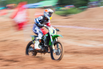 Motion blurred of motocross competition