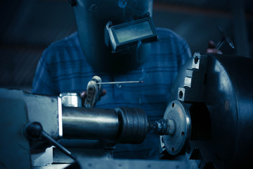 Industrial welder welding