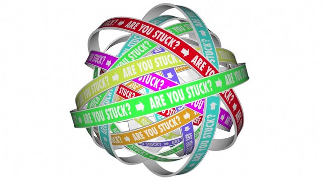 Are You Stuck Rut Going Circles Words 3d Animation