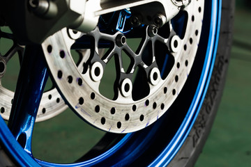 Brake disc on a motorbike