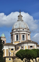 San Carlo al Corso beautiful baroque dome, one of the biggest and highest in Rome