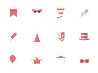 Set of masquerade simple flat vector icons