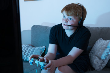 Angry Boy Playing Videogames