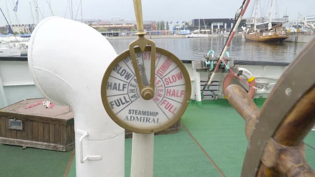 The closer look of the steamship admiral inside the boat that helps figure the steam of the boat