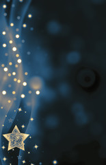 Festive dark blue Christmas background with stars - 119106461