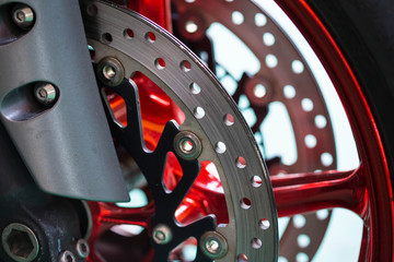 close up of motorbike brake background