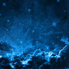 Grunge night sky with stars