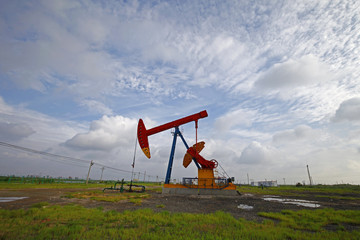 Fototapeta premium The oil pump, industrial equipment