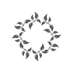 Abstract frame from leaves, a deciduous frame