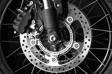 Obraz premium close up of motorbike brake background