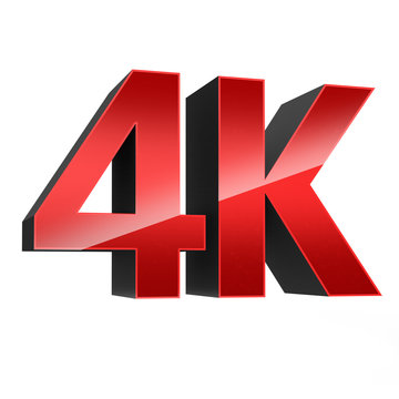 4K ultra high definition television technology red logo