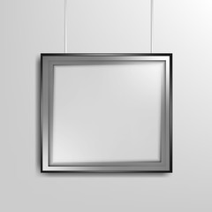 VECTOR: Blank Big Frame hanging on wall Mock-up template ready for design.