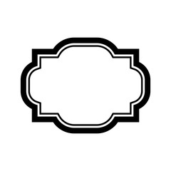 Black frame for picture. Beautiful simple design. Vintage style decorative border isolated on white background. Deco elegant art object. Empty copy space decoration, photo, banner. Vector illustration