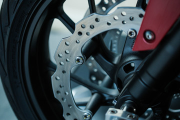 close up of motorbike brake background