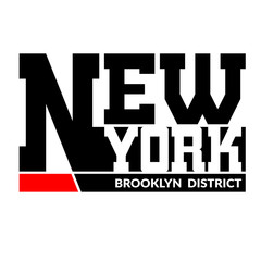 Fototapeta premium T shirt typography graphics New York. Athletic style NYC. Fashion stylish print for sports wear. Black and white emblem. Template for apparel, card, label, poster. Symbol big city. Vector illustration
