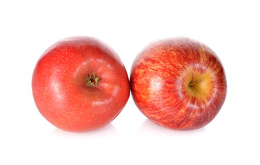 whole and slice apple on white background