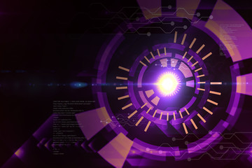 blue  technology background on the dark