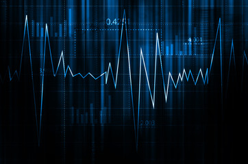 Financial data on a monitor