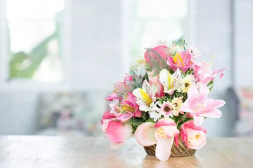 Crédence de cuisine en verre imprimé Fleurs Colorful decoration artificial flower