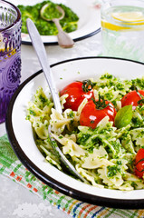 Homemade pasta farfalle